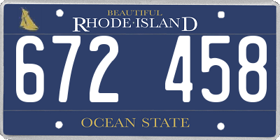 RI license plate 672458