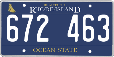 RI license plate 672463