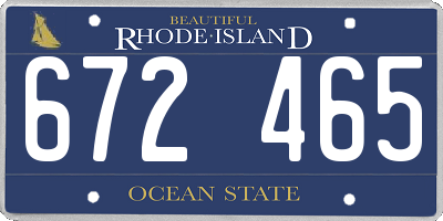 RI license plate 672465