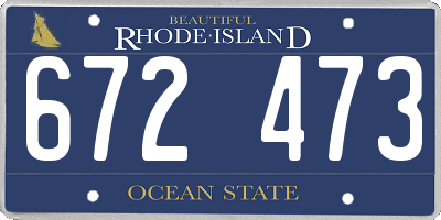 RI license plate 672473