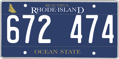 RI license plate 672474