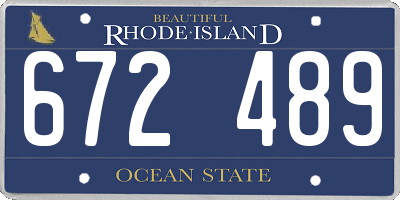 RI license plate 672489