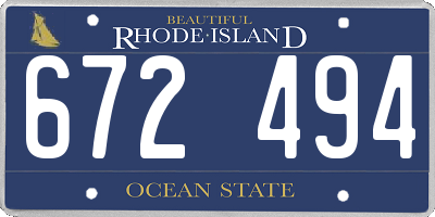 RI license plate 672494
