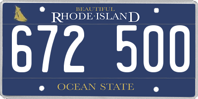 RI license plate 672500