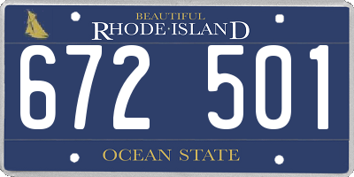 RI license plate 672501