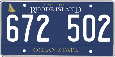 RI license plate 672502