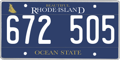RI license plate 672505