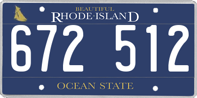 RI license plate 672512