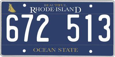 RI license plate 672513