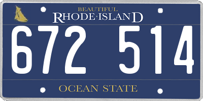 RI license plate 672514