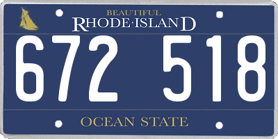 RI license plate 672518