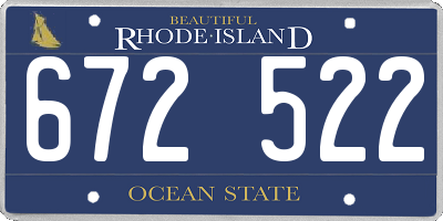 RI license plate 672522