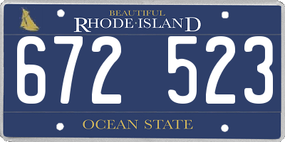 RI license plate 672523