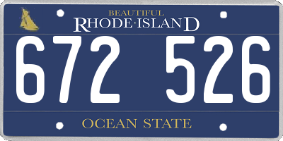 RI license plate 672526