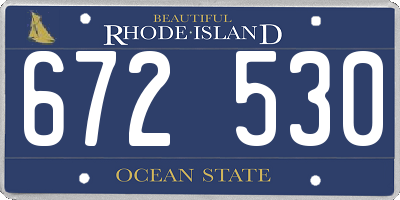 RI license plate 672530