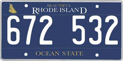 RI license plate 672532