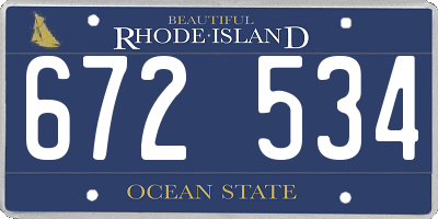 RI license plate 672534