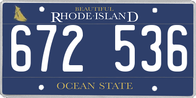 RI license plate 672536