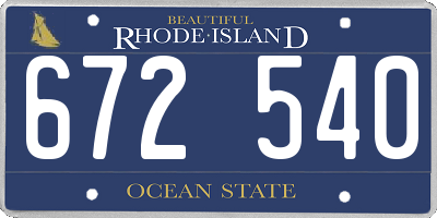 RI license plate 672540