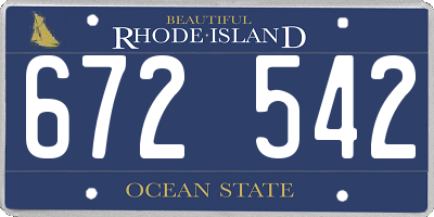 RI license plate 672542