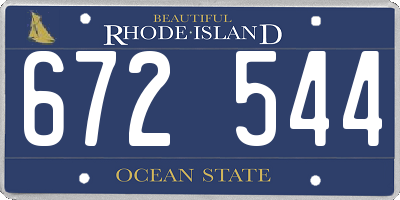 RI license plate 672544