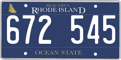 RI license plate 672545