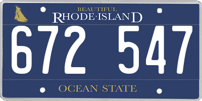 RI license plate 672547