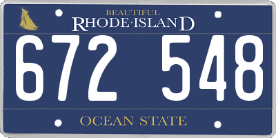 RI license plate 672548