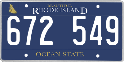 RI license plate 672549