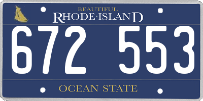 RI license plate 672553