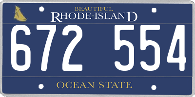 RI license plate 672554
