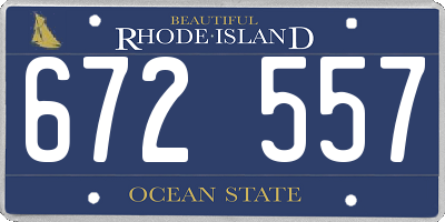 RI license plate 672557