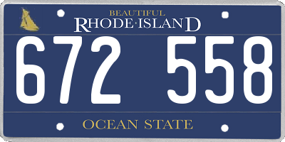 RI license plate 672558