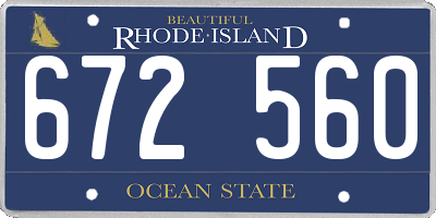 RI license plate 672560
