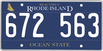RI license plate 672563