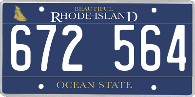 RI license plate 672564