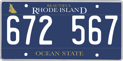 RI license plate 672567