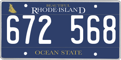 RI license plate 672568
