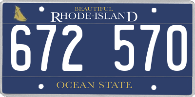 RI license plate 672570