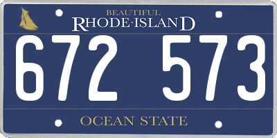 RI license plate 672573