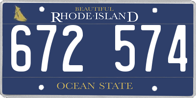 RI license plate 672574