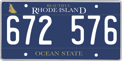 RI license plate 672576