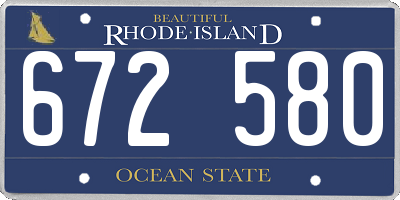 RI license plate 672580