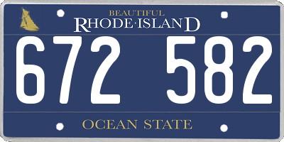 RI license plate 672582