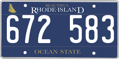 RI license plate 672583