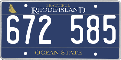 RI license plate 672585