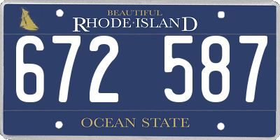 RI license plate 672587