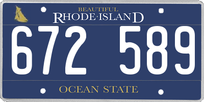 RI license plate 672589