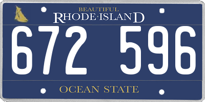RI license plate 672596