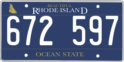 RI license plate 672597